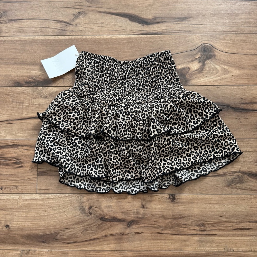 Zara Leopard Print Ruffle Skort